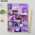 Purple Aesthetic - A4 Spiral Notebook with Plastic Sheet. 