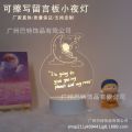 ins message board 3D night light glow acrylic note writing home memo tips desktop gift pen and cloth. 