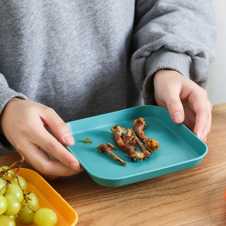 10Pcs%20Plates%20Multifunction%20Spit%20Bone%20Plate%20Set%20Household%20Food%20Grade%20Plastic%20Spit%20Bone%20Dish%20%20Round%20and%20Square%20Dining%20Table%20Plates%20Garbage%20Plate%20-%20Image%203