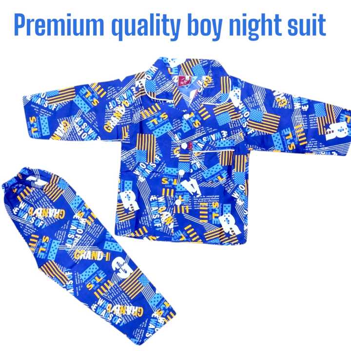 1 PCS Multicolor Cotton Baba & Baby Night Dress for Kids NIGHT SUITE for girls and boys