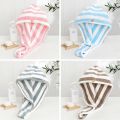 Microfiber Hair Dry Cap | Colorful Striped Hair Towel | Super Absorbent Hair Wrap Cap | Quick Dry Towel for Women | Long Hair Shower Cap | Bathroom Hair Drying Towel | Soft Microfiber Hair Wrap | Lightweight Shower Cap | Hair Care Essentials | Quick Dry H. 