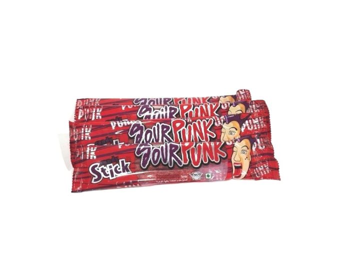 Sour Punk Candy Sticks Strawberry Flavor 40g - Pack of 4 - Tangy & Refreshing Treats (Imported)
