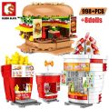 Sembo City Street View Hamburgers Ice Cream Shop House Buildings Blocks Friends Food Store Truck Bricks Toys For Children S. 
