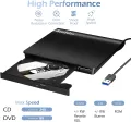 Rioddas External CD Drive USB 3.0 Portable Cd/dvd /-rw Drive Slim Dvd/cd ROMCD Rom Rewriter Burner. 