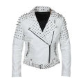 White Brando Biker Leather Jacket For Women. 
