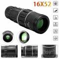 New 16X52 High-Quality Monocular Telescope, Compact Portable Waterproof Scope with Day & Night Vision, 22° Field of View. 