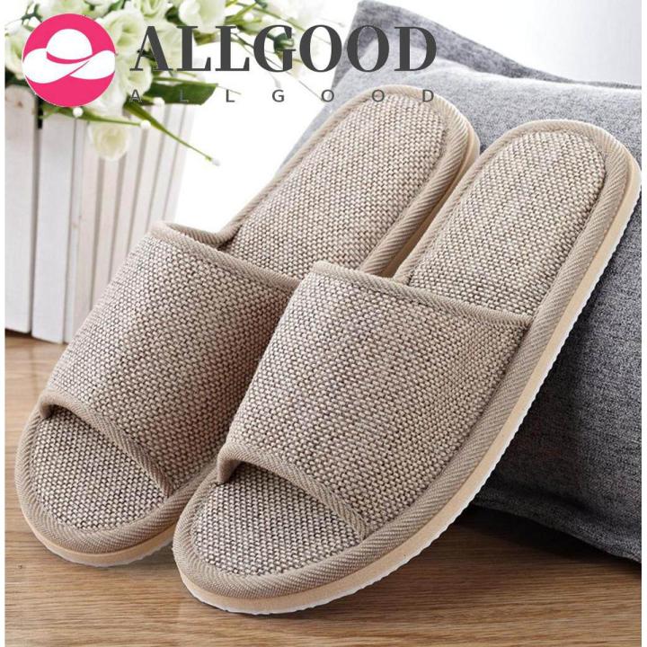 【ALLGOOD】House Slippers Womens Mens Couples Fashion Casual Home Slippers Indoor Floor Flat Shoes Sandals