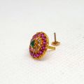 Pure Gold Jewellers-Pink Stone Gold Nose Pin for Bridal-Gold Nose Stud Pink Stones and Elegant Designs for women, brides and girls. 