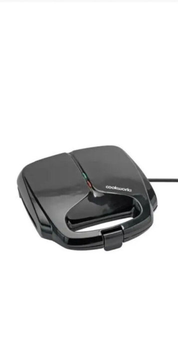 Cookworks 2 Portion Sandwich Toaster Locked Until Your Toastier Is Ready - Black UK IMPORT
