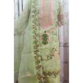 Stitched 3 Pc embroidery dress for girls/ Tissue,Organza 3 piece Trending designer dress / New collection Organza computer fancy design. 