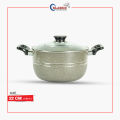 Cooking Pot 24Cm with Glass Lid Marble Coating. 