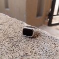Black Stone Ring, Silver Ring For Men, Stainless Steel Ring, Luxury Men Ring, Mens Ring.. 