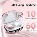 CASCHO Wireless Earbuds, Bluetooth 5.3 Headphones, 60Hrs Playback HD Stereo Audio LED Display, Over-Ear IPX7 Waterproof Earphones with Earhooks, Built-in Mic (Rose Gold). 