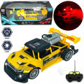 Rc Smoke Car With Lights and music for kids - Yellow. 