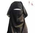 Double Layered Black Abaya Niqab - Breathable Fabric Hijab Naqab for Women and Girls. 