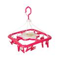 Baby Clothes Drying Hanger Rack With 16 Clips Color May Vary. 