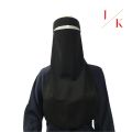 Single Layer Black Abaya Niqab Breathable Polyester Mix Fabric for Women and Girls. 