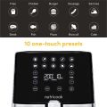 Nutricook Air Fryer 2, 1700 Watts, Digital Control Panel Display, 10 Preset Programs With Built-In Preheat Function, 5.5 Liters, Brush Stainless Steel/Black, Af205. 