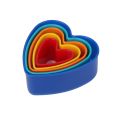 Heart Shape Cookie Cutter Set Multi-size Biscuit Cutter Two-sided Multi-color 5 Pcs. 