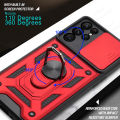 Relaxtoo For Samsung Galaxy S23 Ultra Case Push Camera Shockproof Armor For Samsung Galaxy S23Ultra Car Magnetic Ring Stand Phone Cover. 