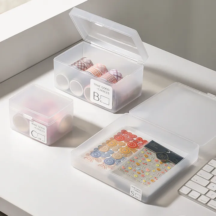 Transparent Plastic Storage Box Photocards Small Card Stickers ...
