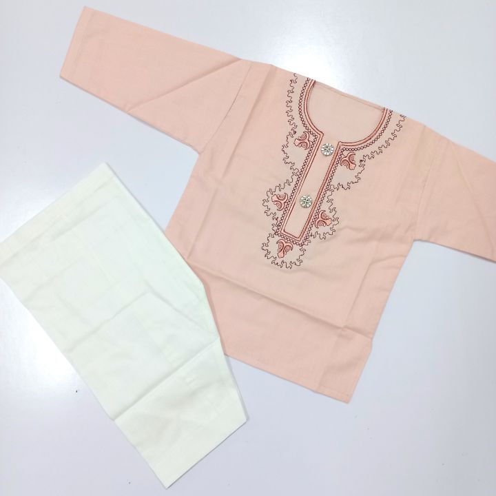 Newborn Baby Shalwar Kameez | Newborn Baby Kurta / Kameez Shalwar | Baby Boy Shalwar Kameez / Kurta | 0 Size Baby Boy Shalwar Kameez / Kurta for Summer Spring Season | Newborn Baby Kurta / Kameez Shalwar - (0 to 6 Months)