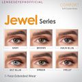 Imported Comfort Contact Lens Jewel Series With Free Solution Kit Eye Makeup- Shade: Gray Brown  Aqua Blue  Sky Blue  Green Violet Specially For Dark Eyes Girls And Boys. 