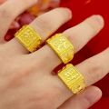 Gold shop with 999 24k real gold ring men's fortune adjustable 24 K 5D real gold ring smooth sailing domineering male ring. 
