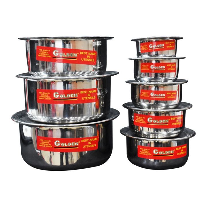 Stainless Steel Milk, Water, More Boiling And cooking Pot 8Pcs set Best For Kitchen