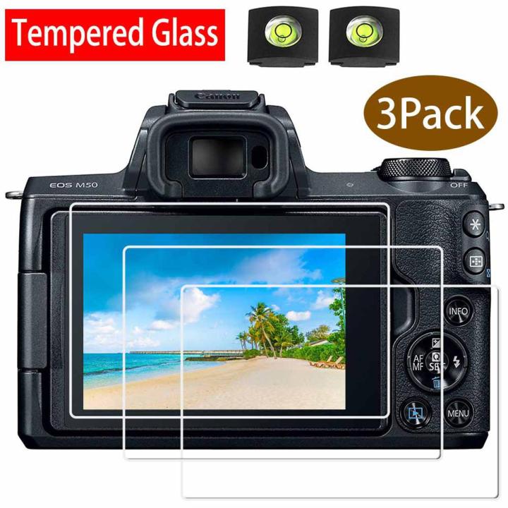 M50 Screen Protector for Canon EOS M50 M100 Camera & Hot Shoe Cover, [2+3Pack] ULBTER 0.3mm 9H Hardness Tempered Glass