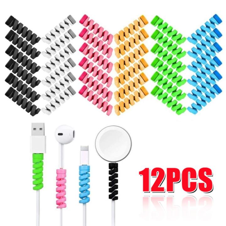 12PCS Mini Cable Protector Winder Wire Cord Organizer Cover- for iPhone 13 Samsung Z Flip3 Xiaomi USB Charger Cable Cord Sleeve