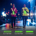 LED Reflective Vest Running Gear, High Visibility Running Vest USB Rechargeable Running Lights for Runners with Armbands Easy Install. 
