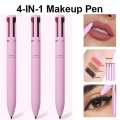 4 in 1 Makeup Pen - Portable Makeup Set with Colored Eyeliner, Brow & Lip Liner & Highlighter - Makeup Cosmetic Tool for Cute Women. 