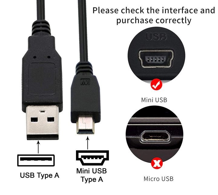 USB%202.0%20A%20to%20Mini%20B%205-Pin%20Data%20Sync%20Cable%20Black%20-%20Image%202