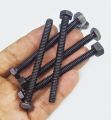Pack of 5pcs HQ 75mm x 6mm OR 3 inches 1/4 Black Metal Bolts with Nuts Hexagonal Screw Nut Bolt SJ Online Mart. 