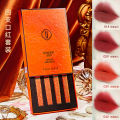 Douyin Internet celebrity live broadcast Love Horse Orange Small Tube Lipstick Set Matte Non-fading Chinese Valentine's Day Makeup. 
