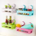 Wall-mounted Plastic Storage Rack Suction Cup Bathroom Kitchen Rack Accessories. 