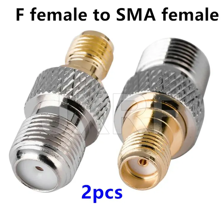 JXRF%20Connector%202pcs%20RF%20coaxial%20coax%20adapter%20F%20Type%20Female%20Jack%20to%20SMA%20Male%20Plug%20Straight%20F%20connector%20to%20SMA%20Connector%20-%20Image%203