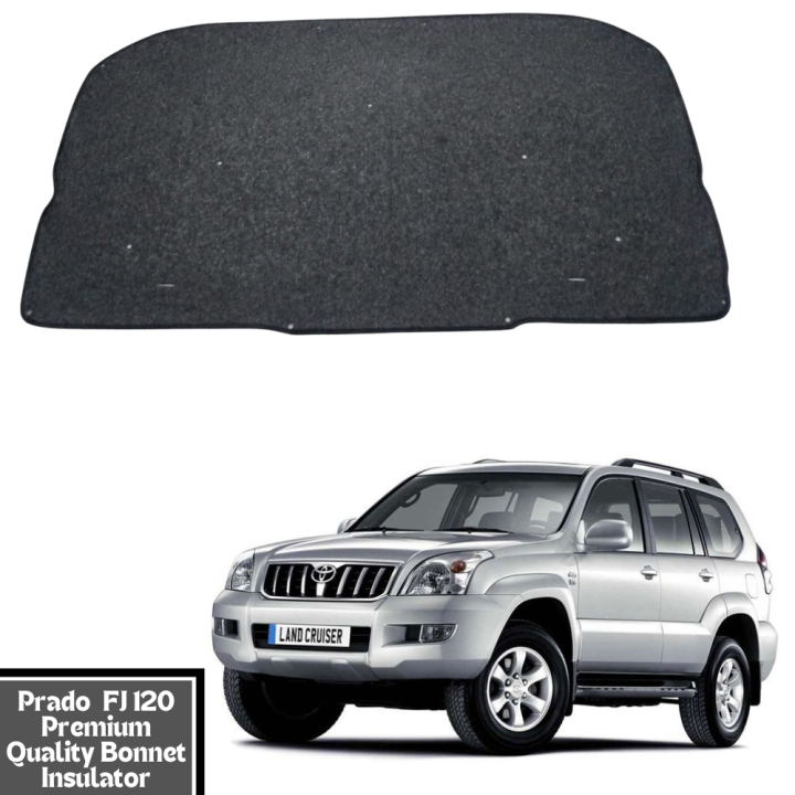 Premium Quality Double Sheet Bonnet Insulator with Clips for Toyota Prado FJ 120 | Toyota Prado FJ 120 Bonnet Cover | Bonnet Insulator | Bonnet Protector Lid Garnish Double Sheet Namda with Clips | Toyota Prado Premium Quality Double Sheet Namda