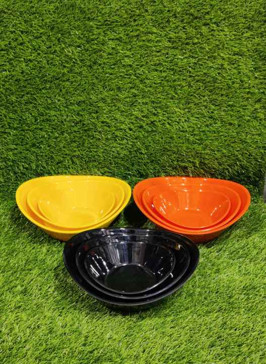 Melamine Bowl Set 3 Pcs \ Colour Bowl \ Serving Bowls \ Food Keeper \ Foodsaver \ Food Container \ Plastic Bowls \ Melamine Bowls \ Bowls \ Bowl Set