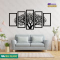 EVENTO Wooden Wall Hanging Decor Panel 5 Frame Tree Scenery 3D DIY Laser Cut Cnc Wall Art Design Decoration For Home Decor Living Room And Offices And For Gifts Item. 