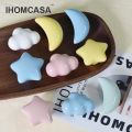 IHOMCASA Ceramic Clouds Stars Moon Hook And Handle Children's Room Knobs Furniture Dresser Drawer Knob Wall Cabinet Door Handles. 
