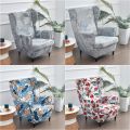 Leaves Printed Wing Chair Cover Stretch Spandex Armchair Cover Nordic Removable Relax Sofa Slipcover Furniture Protector Covers. 