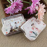 Women Flower Printed Clasp Top Purse Clutch Bag Key Coin Card Holder Wallet. 