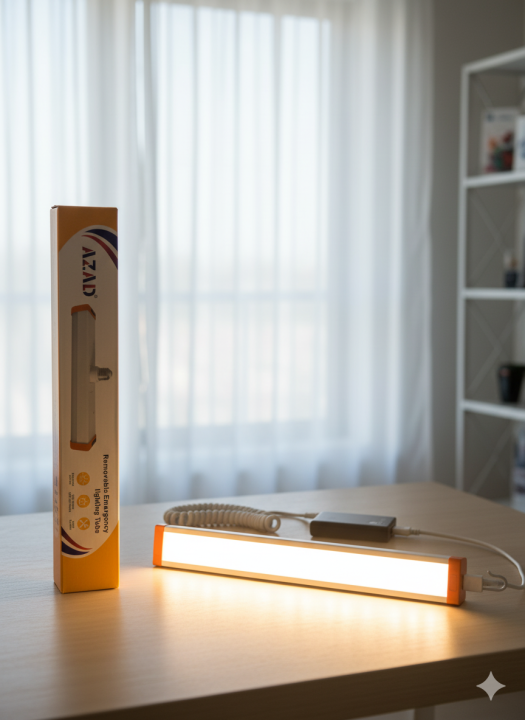 AZAD Rechargeable LED Emergency Light Tube – Portable, High Brightness ...