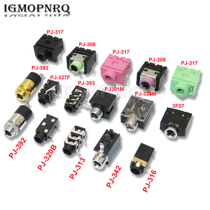 5PCS 3.5MM PJ320 PJ-392 313 342M 342 324 316 317 306 Stereo Female Socket Jack With Screw 3.5MM Audio Video Headphone Connector