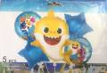 5-Pcs Baby Shark Cartoon Foil Balloon Set For Birthday Party Decorations. 
