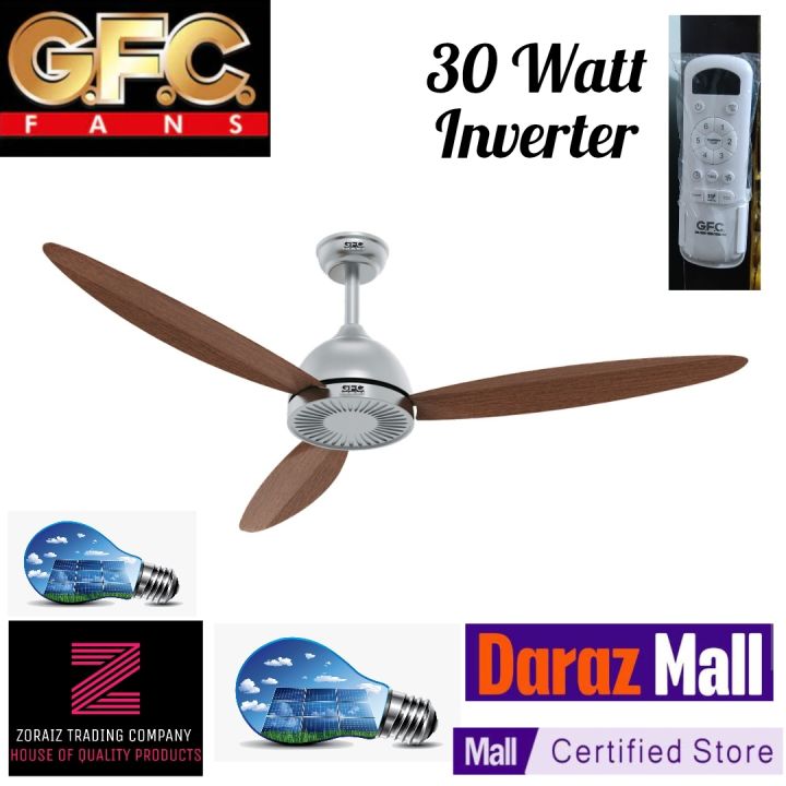 GFC Ceiling Fan 56 Inch Spring Model 30 Watt Inverter Remote Control Pure Copper Wire
