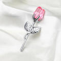 Elegant Glass Rose Lifelike Sliver Valentines Day Gift Exquisite Valentines Day Rose for Home decoration Valentine's Day. 