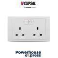 13A 3 Pin Flat Duplex Switched Socket, Duplex Switch Board Power Plug, Flat Pin Switched Socket, Power Plug Switch, 2 in 1 Power Plug Socket, Power Switch for Residential and Commercial Purpose, 3 PIN Power Switch Socket, 13A Socket, VIVACE-CLIPSAL KB25. 